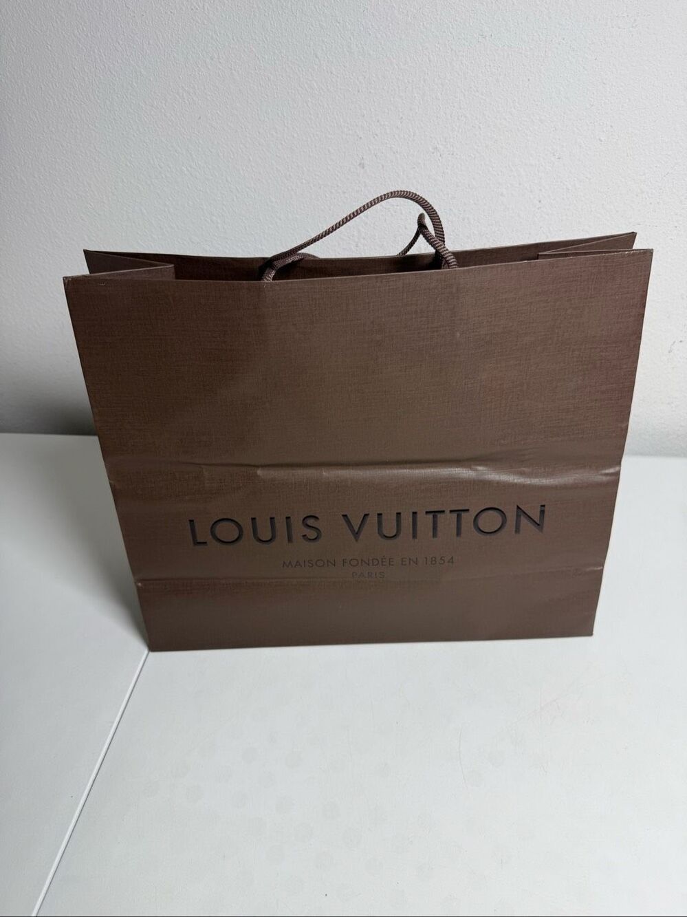 Rare Louis Vuitton Brown Shopping Bag Vintage Luxury Boutique Gift Bag 15″ × 13″